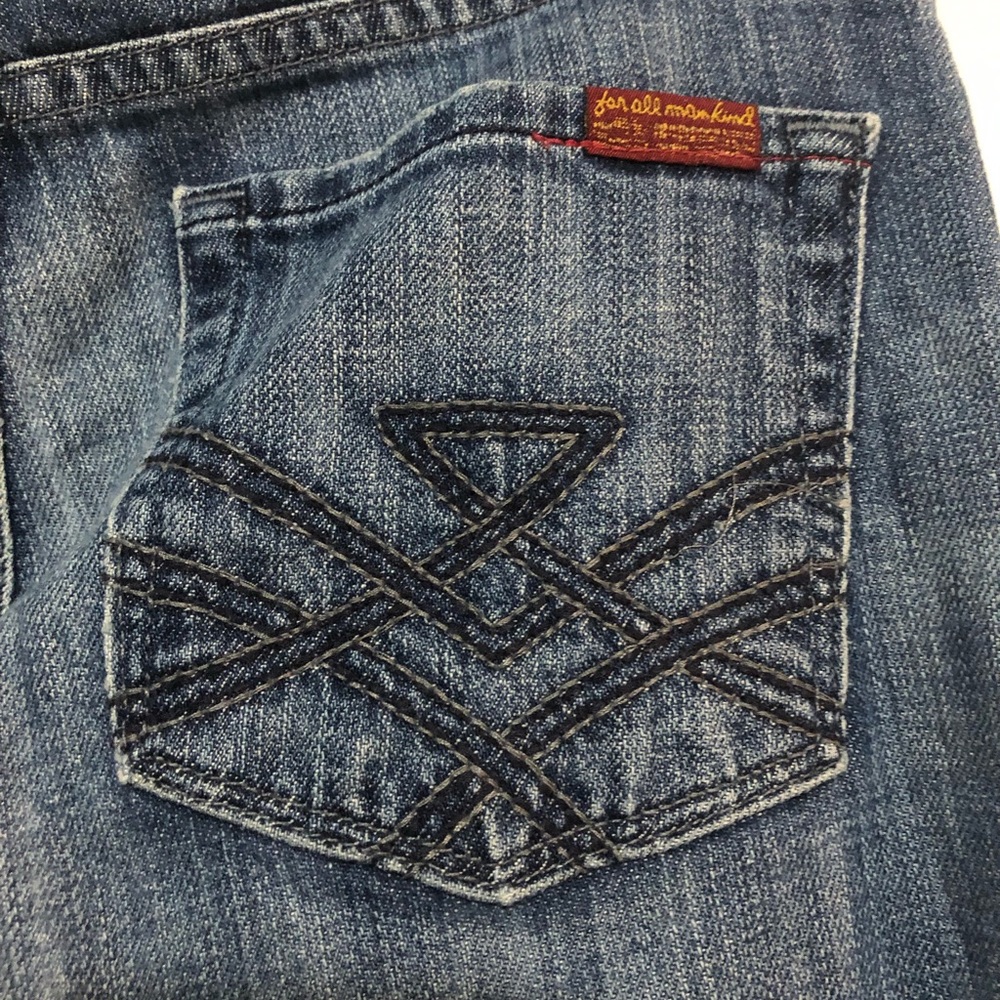 7 For All Mankind Vintage Edie Straight Blue Jeans Size 24 - Picture 3 of 5